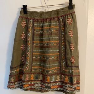 Embroidered Johnny Was Skirt